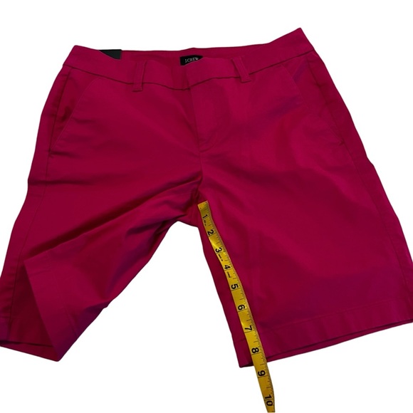 J. Crew 9” high-rise flat front long Bermuda shorts in pink women’s 0 modest - Picture 10 of 12